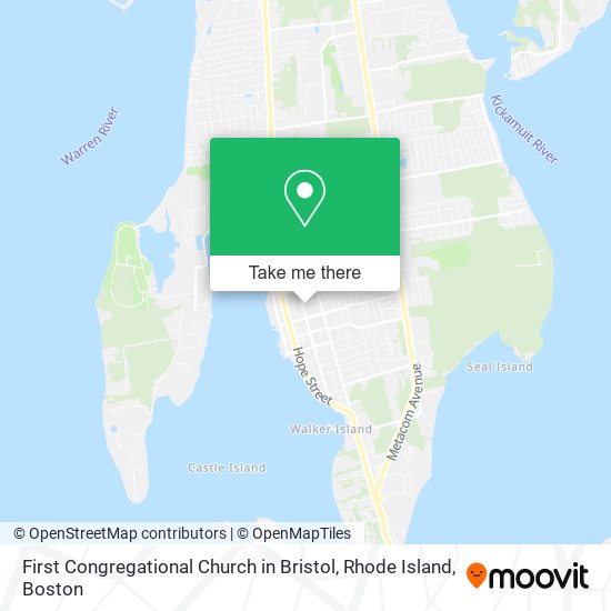 First Congregational Church in Bristol, Rhode Island map