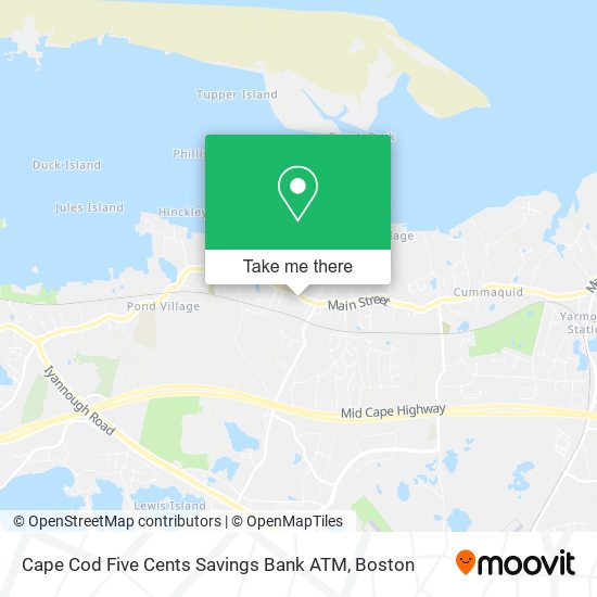 Cape Cod Five Cents Savings Bank ATM map