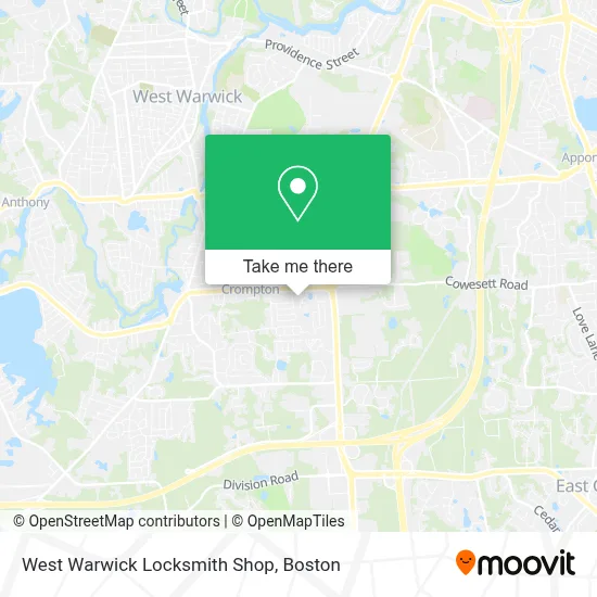 West Warwick Locksmith Shop map