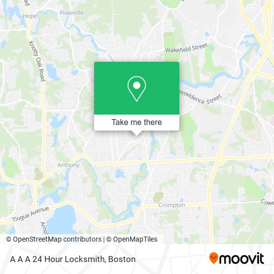 A A A 24 Hour Locksmith map