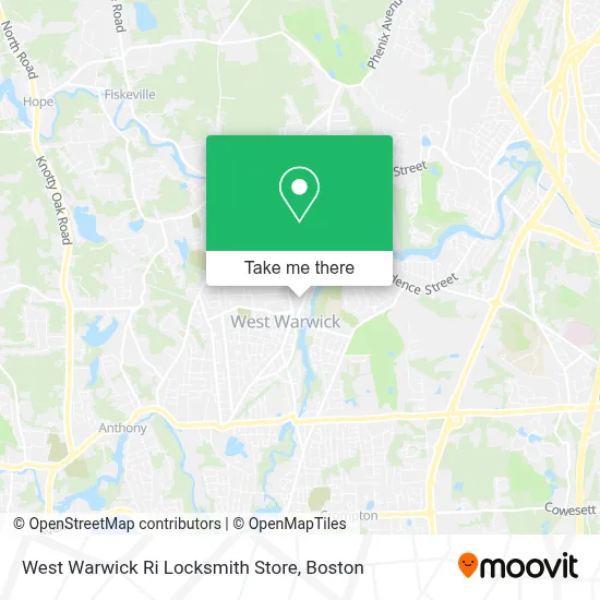 West Warwick Ri Locksmith Store map