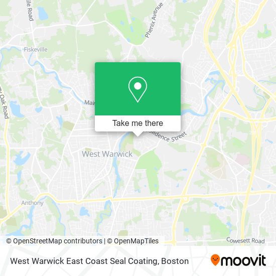 West Warwick East Coast Seal Coating map
