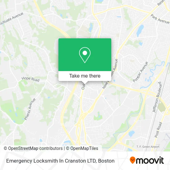 Emergency Locksmith In Cranston LTD map