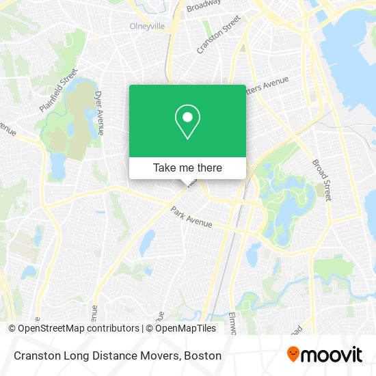 Cranston Long Distance Movers map