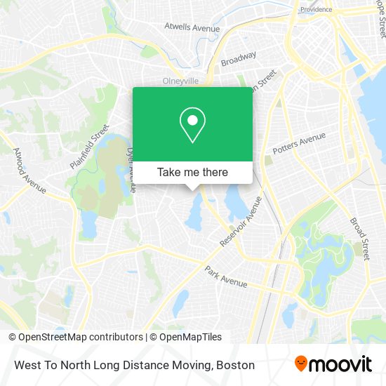 West To North Long Distance Moving map
