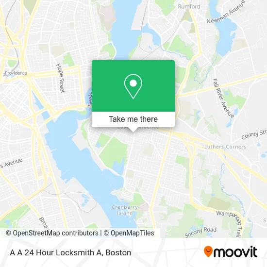 A A 24 Hour Locksmith A map