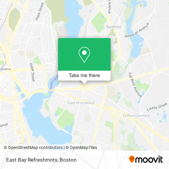 Mapa de East Bay Refreshmnts