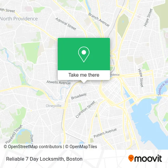 Reliable 7 Day Locksmith map
