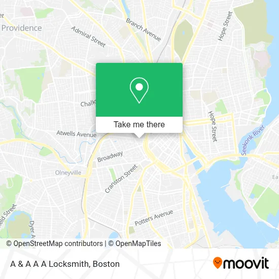 A & A A A Locksmith map