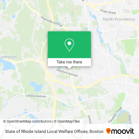 State of Rhode Island Local Welfare Offices map