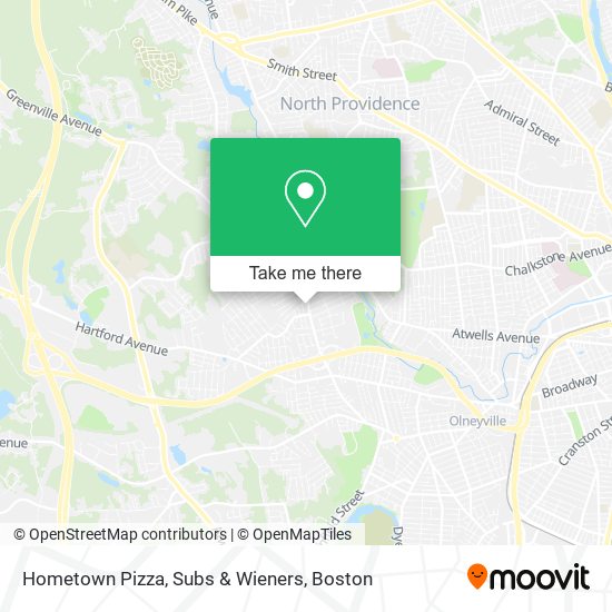 Mapa de Hometown Pizza, Subs & Wieners