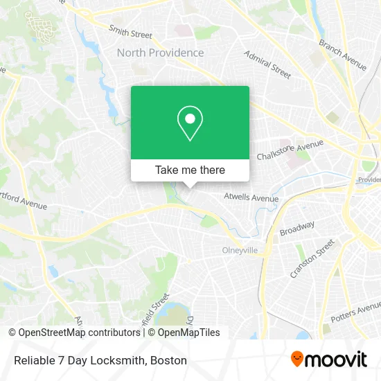 Reliable 7 Day Locksmith map
