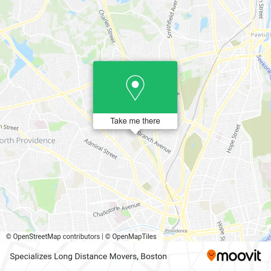 Specializes Long Distance Movers map