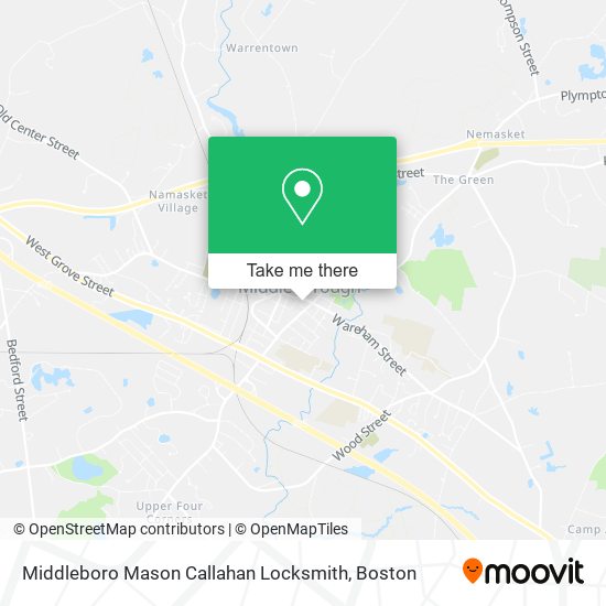 Mapa de Middleboro Mason Callahan Locksmith