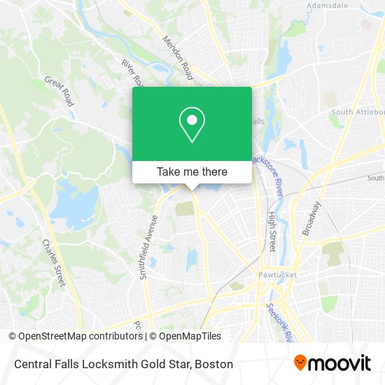 Central Falls Locksmith Gold Star map
