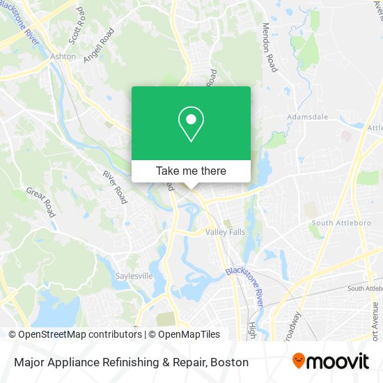 Major Appliance Refinishing & Repair map