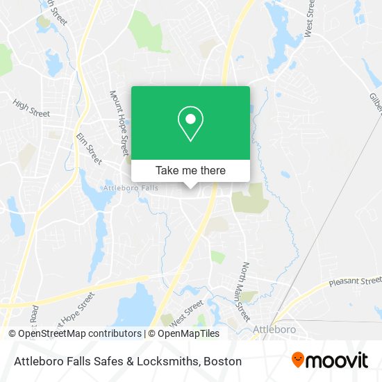 Attleboro Falls Safes & Locksmiths map