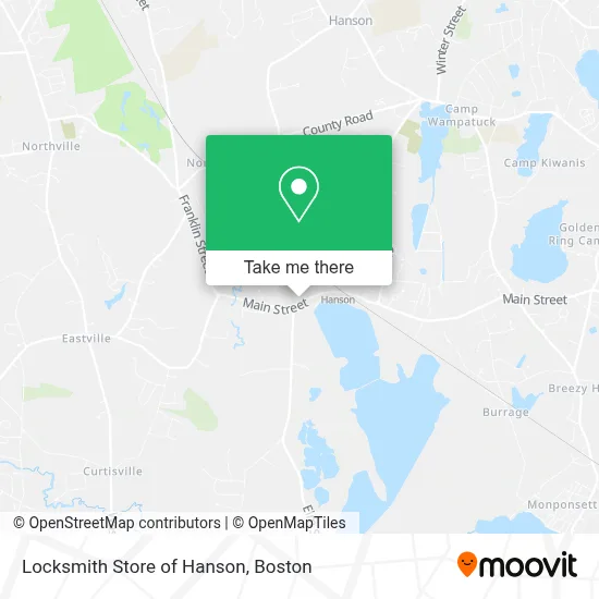 Locksmith Store of Hanson map