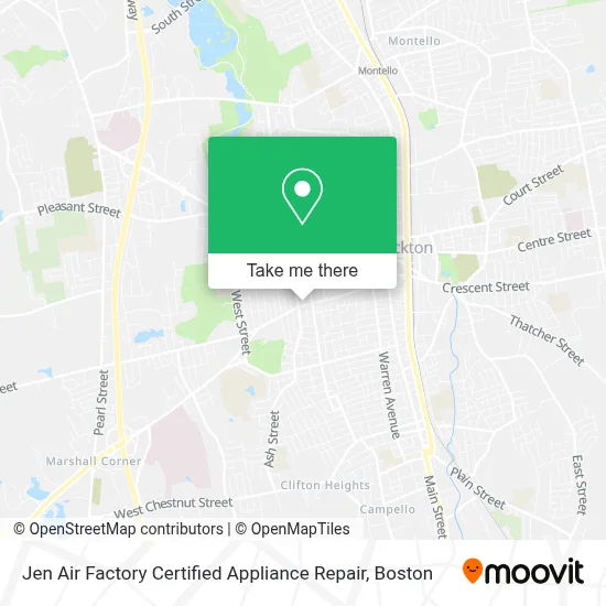 Jen Air Factory Certified Appliance Repair map