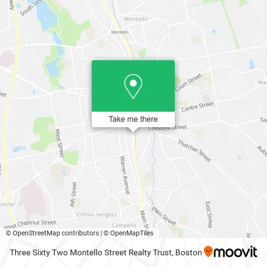 Mapa de Three Sixty Two Montello Street Realty Trust