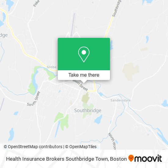 Health Insurance Brokers Southbridge Town map