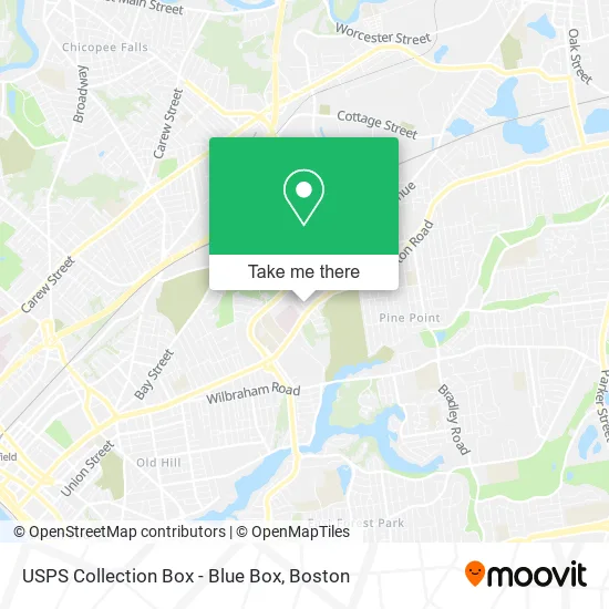 Mapa de USPS Collection Box - Blue Box