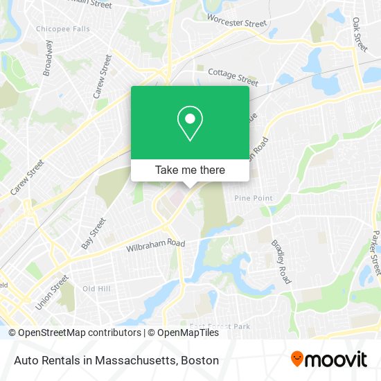 Auto Rentals in Massachusetts map