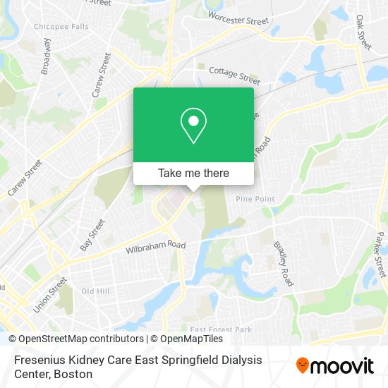 Mapa de Fresenius Kidney Care East Springfield Dialysis Center