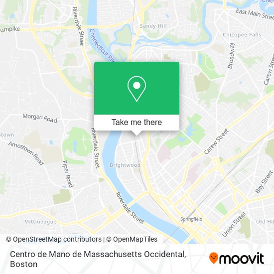 Centro de Mano de Massachusetts Occidental map