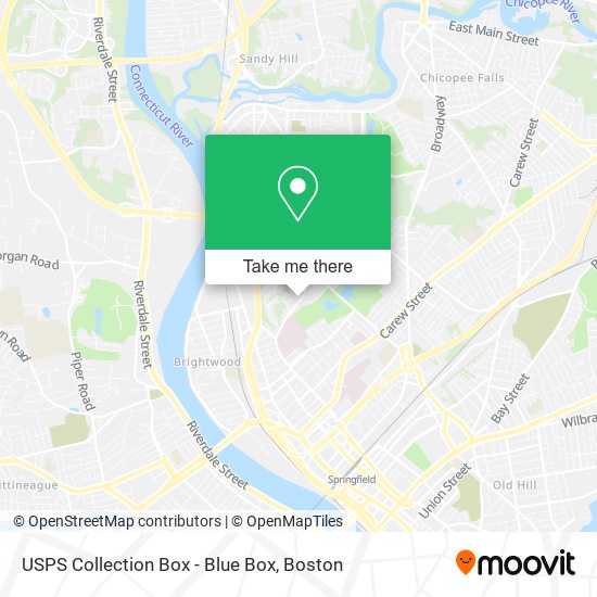 Mapa de USPS Collection Box - Blue Box