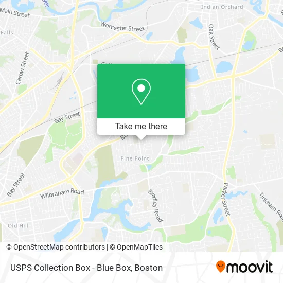 Mapa de USPS Collection Box - Blue Box