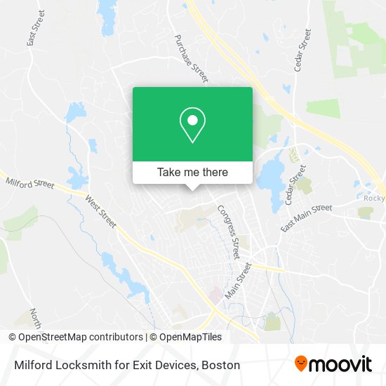 Milford Locksmith for Exit Devices map