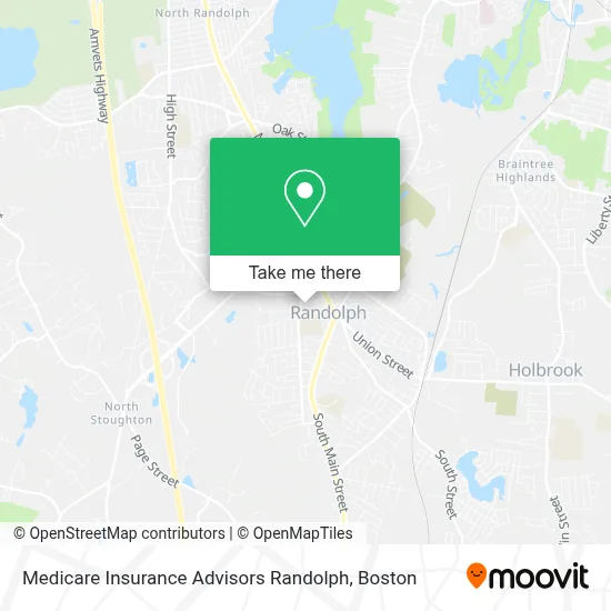 Medicare Insurance Advisors Randolph map
