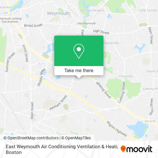 East Weymouth Air Conditioning Ventilation & Heati map