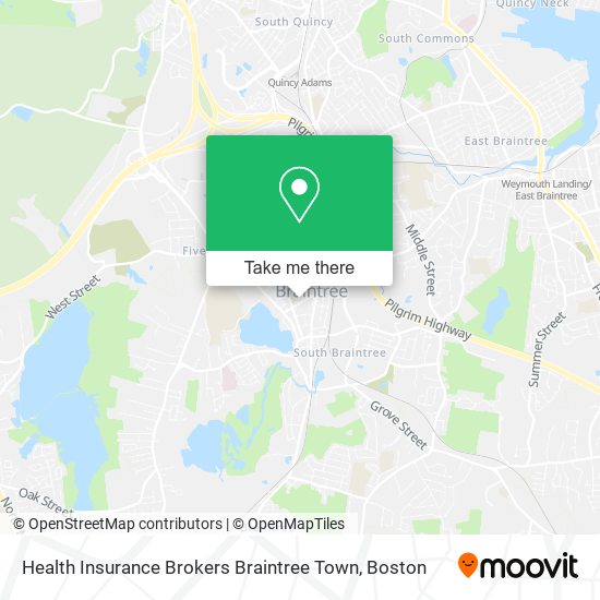 Health Insurance Brokers Braintree Town map