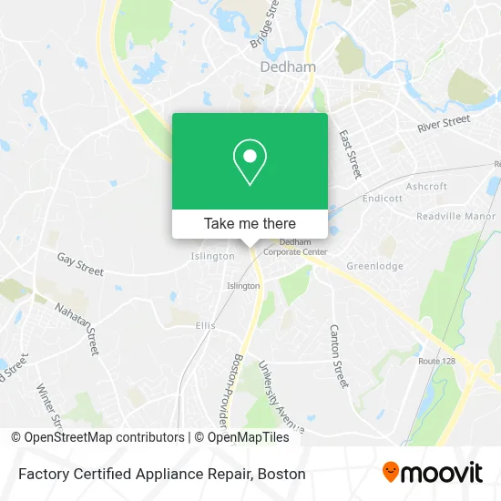Factory Certified Appliance Repair map