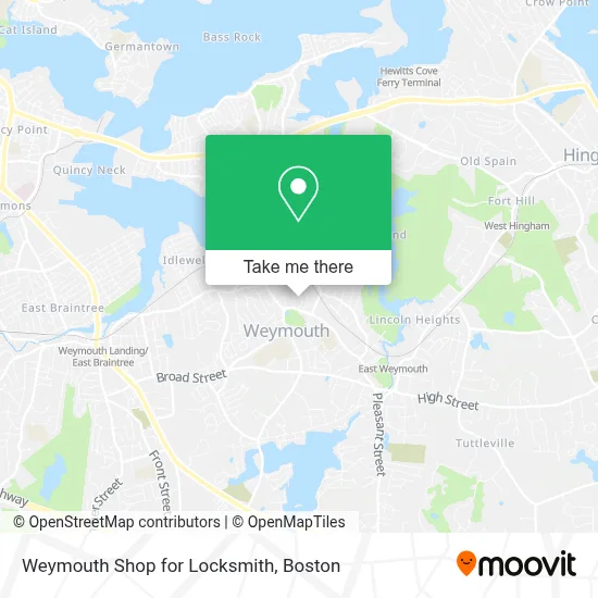 Weymouth Shop for Locksmith map