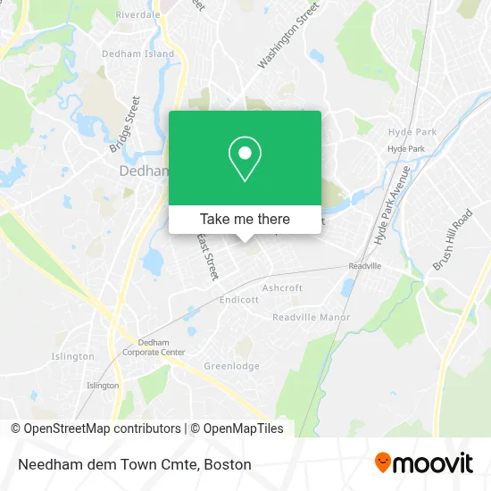 Needham dem Town Cmte map
