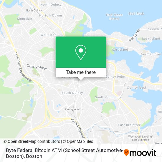 Mapa de Byte Federal Bitcoin ATM (School Street Automotive-Boston)