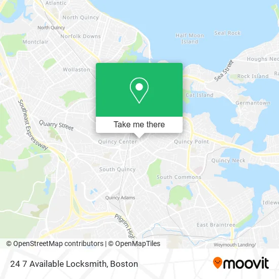 24 7 Available Locksmith map