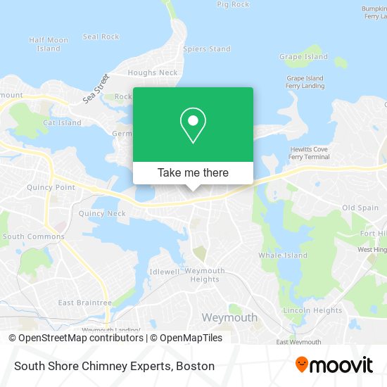 South Shore Chimney Experts map