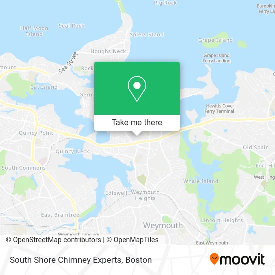 South Shore Chimney Experts map