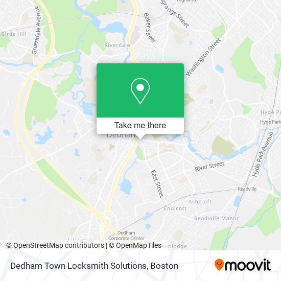 Mapa de Dedham Town Locksmith Solutions