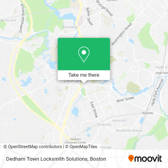 Dedham Town Locksmith Solutions map