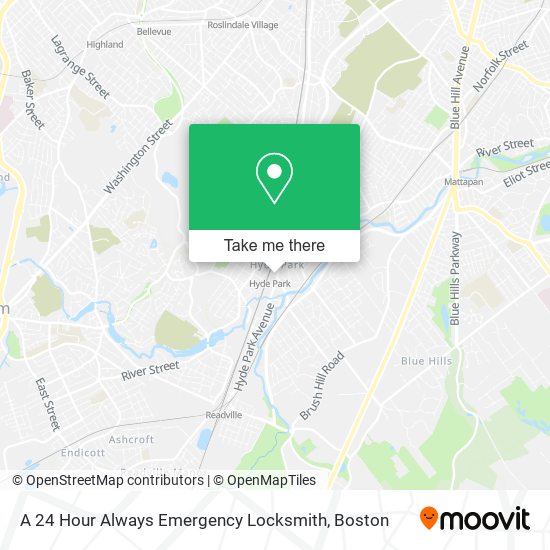 A 24 Hour Always Emergency Locksmith map