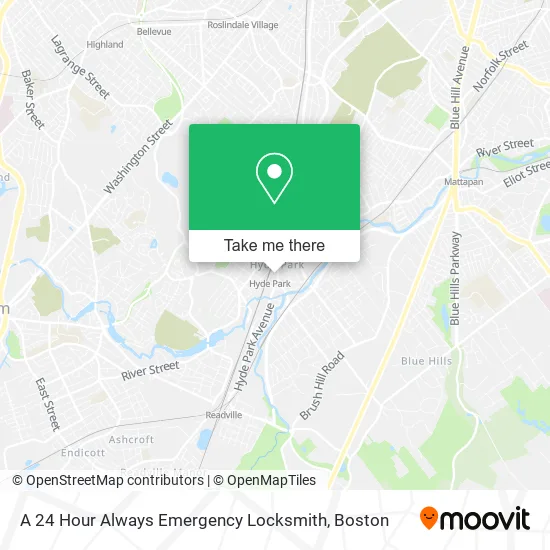 A 24 Hour Always Emergency Locksmith map
