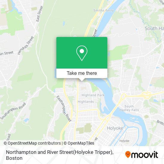 Mapa de Northampton and River Street(Holyoke Tripper)