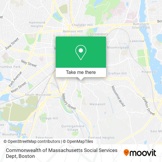 Commonwealth of Massachusetts Social Services Dept map