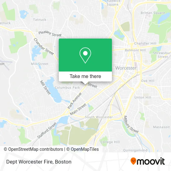 Dept Worcester Fire map