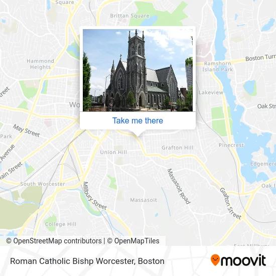 Roman Catholic Bishp Worcester map